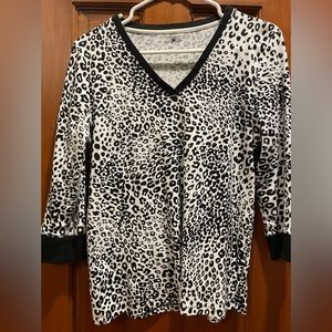 Leopard V-Neck Sweater~Jones New York